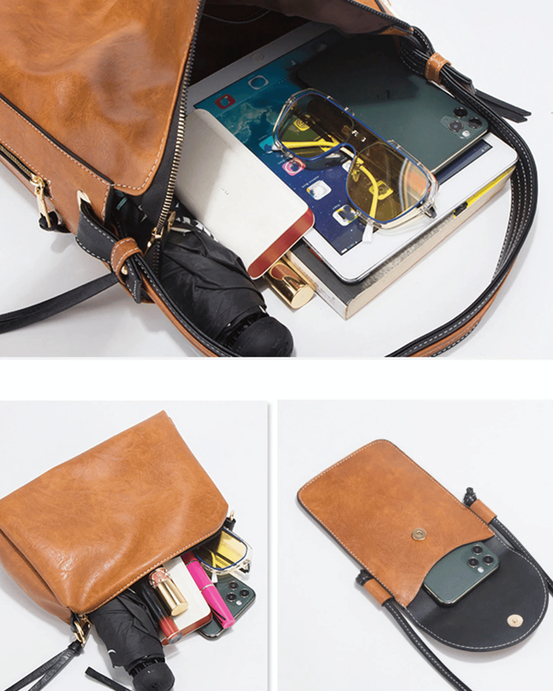 Kit de bolsa de couro premium de luxo