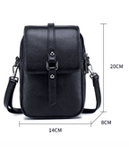Bolsa Bia compacta transversal em couro