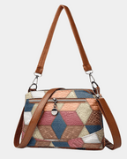 Bolsa Viviane em couro com estampa geométric