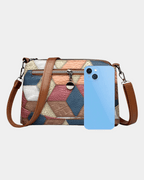 Bolsa Viviane em couro com estampa geométric