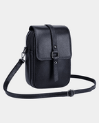 Bolsa Bia compacta transversal em couro