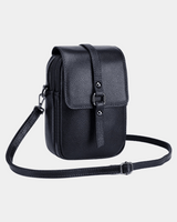 Bolsa Bia compacta transversal em couro