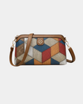 Bolsa Luana em couro com estampa geométric