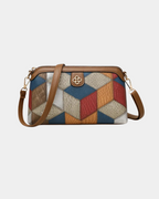 Bolsa Luana em couro com estampa geométric