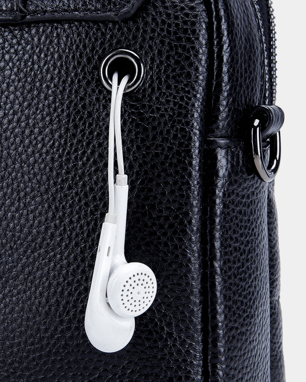 Bolsa Bia compacta transversal em couro