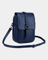 Bolsa Bia compacta transversal em couro