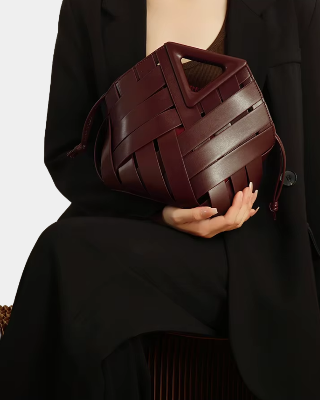Bolsa Fabi Savana em couro trançado