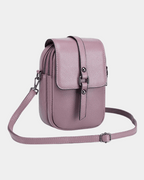 Bolsa Bia compacta transversal em couro
