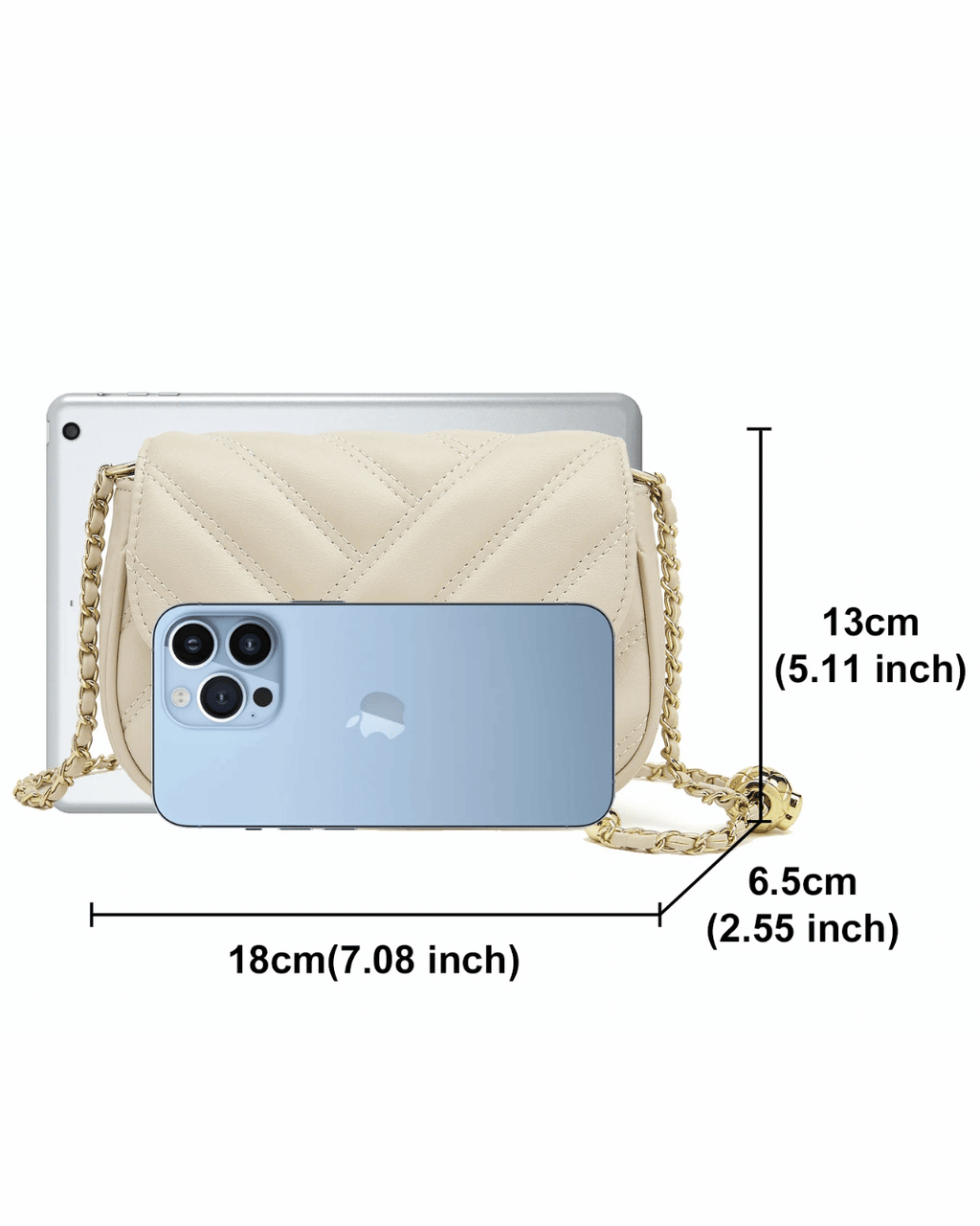Bolsa de Couro Elegance Belle – Alça Corrente Dourada