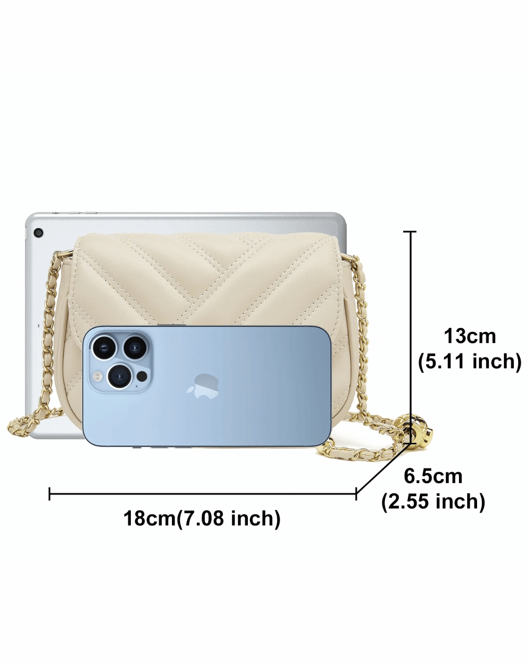 Bolsa de Couro Elegance Belle – Alça Corrente Dourada