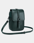 Bolsa Bia compacta transversal em couro