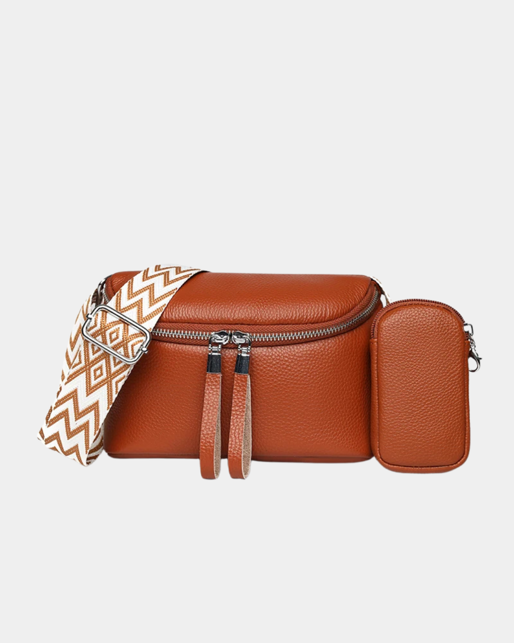 Bolsa crossbody em couro + mini carteira grátis