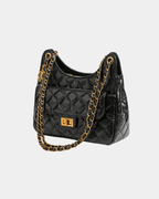 Bolsa Feminina Imperial Noir – Corrente Dourada Premium