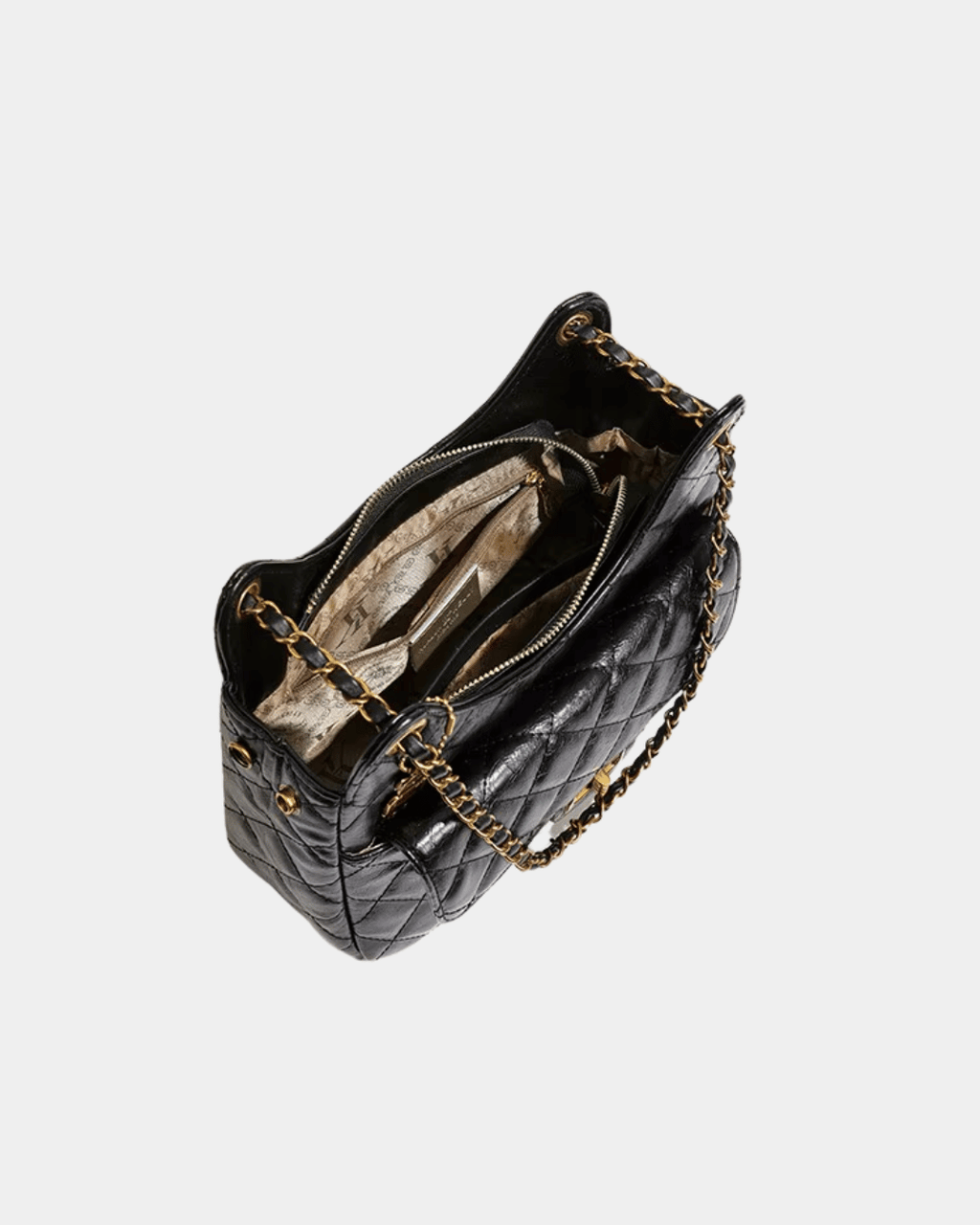 Bolsa Feminina Imperial Noir – Corrente Dourada Premium