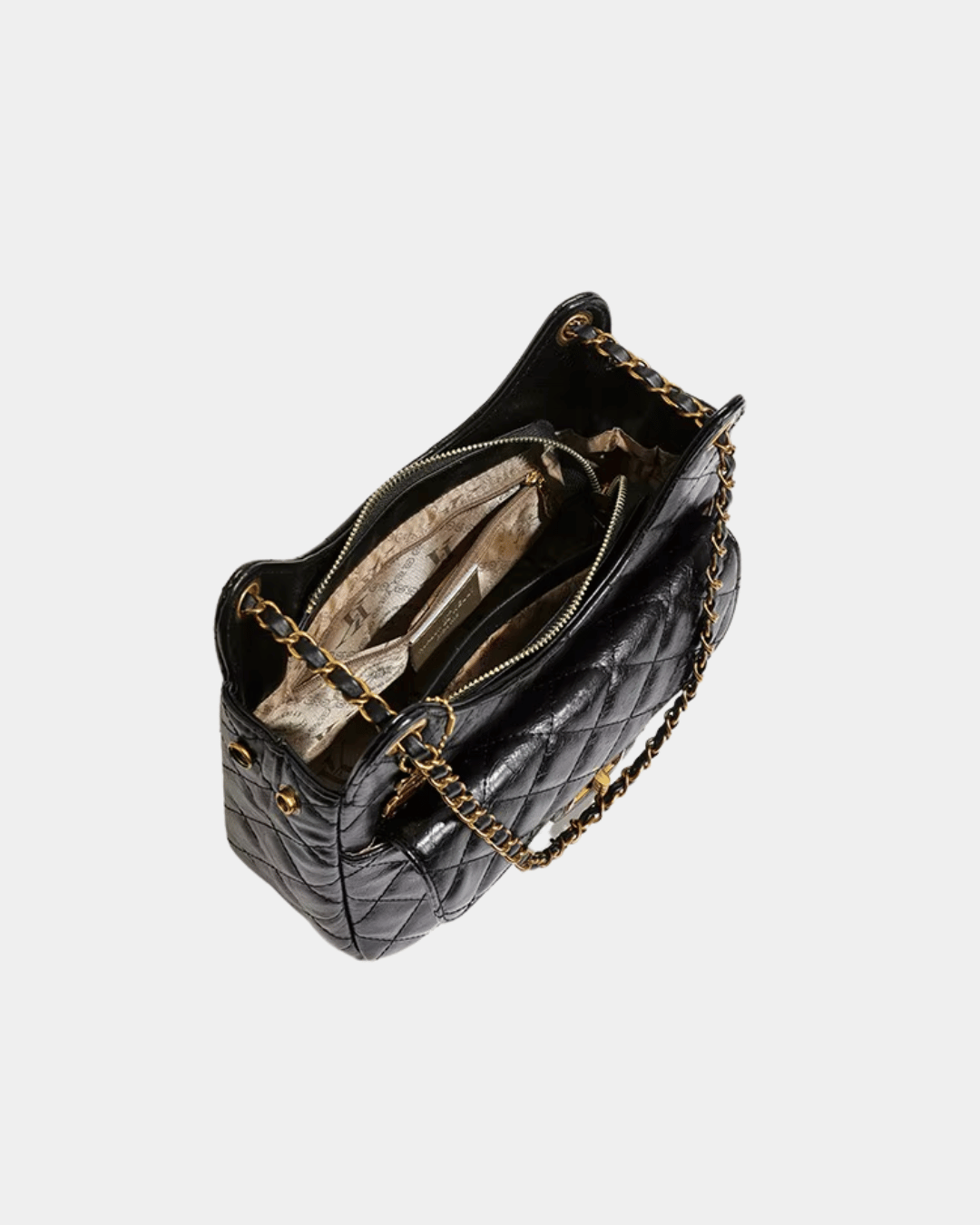 Bolsa Feminina Imperial Noir – Corrente Dourada Premium