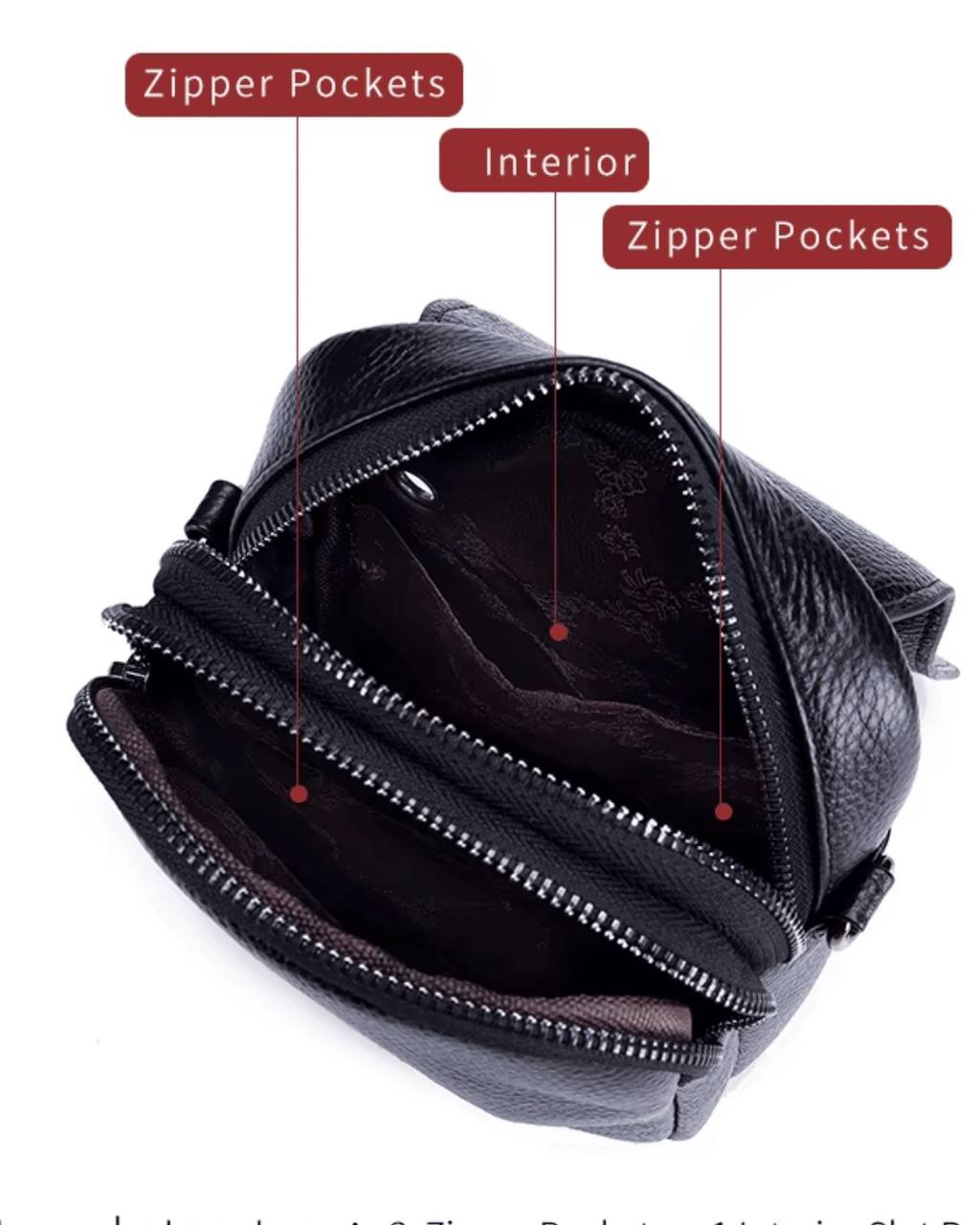 Bolsa Bia compacta transversal em couro