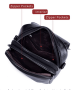 Bolsa Bia compacta transversal em couro