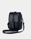 Bolsa Bia compacta transversal em couro