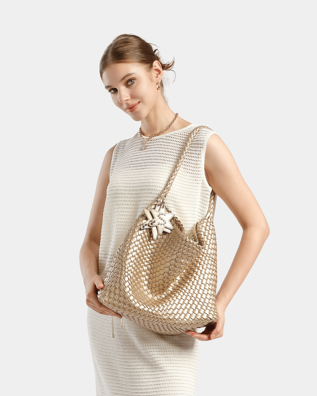 Bolsa Hobo Firenze Intrecciato Couro textura