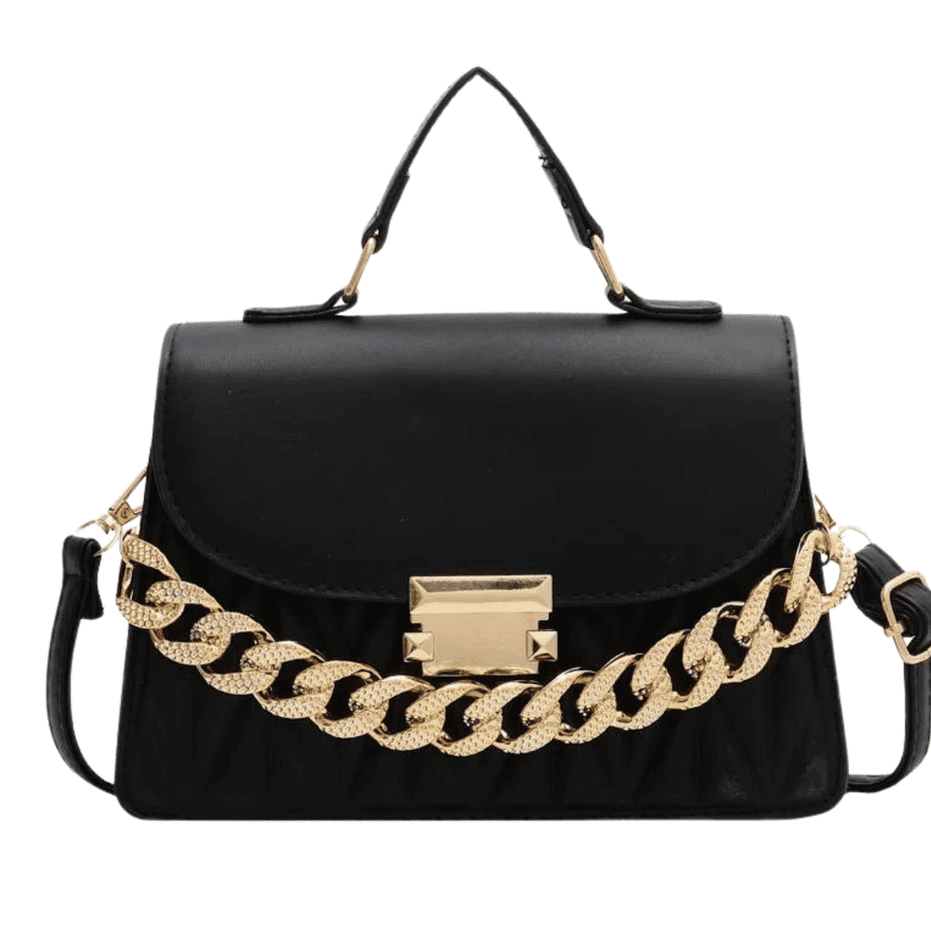 Bolsa Mara com corrente grossa de couro
