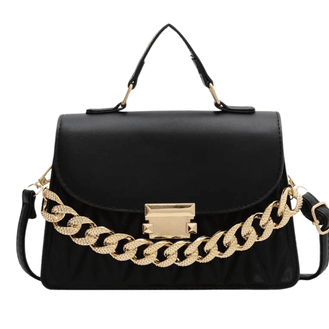 Bolsa Mara com corrente grossa de couro