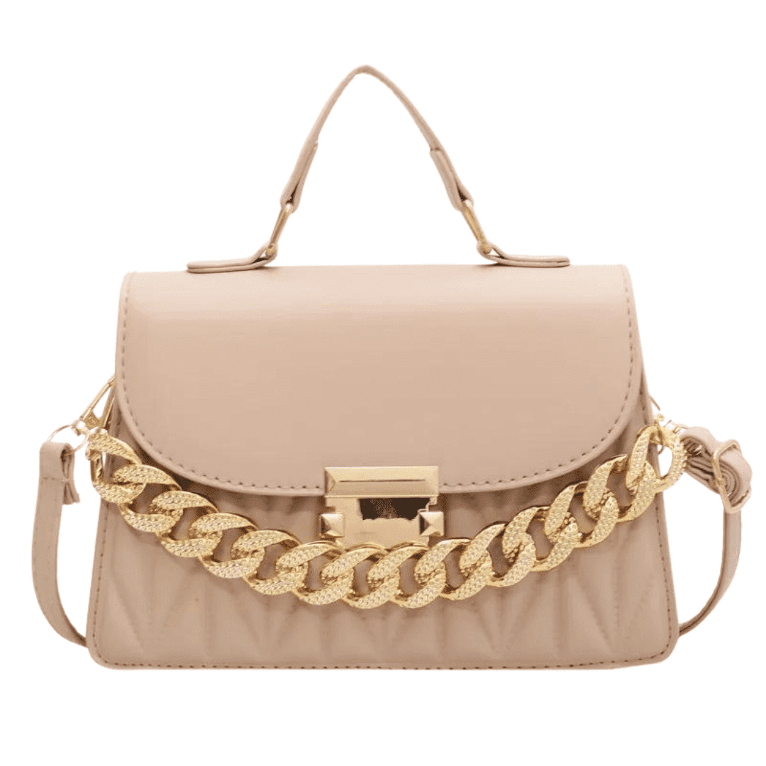 Bolsa Mara com corrente grossa de couro