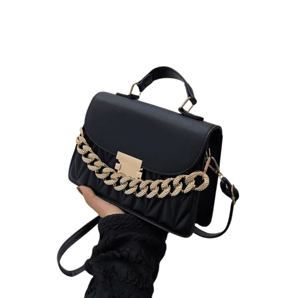 Bolsa Mara com corrente grossa de couro