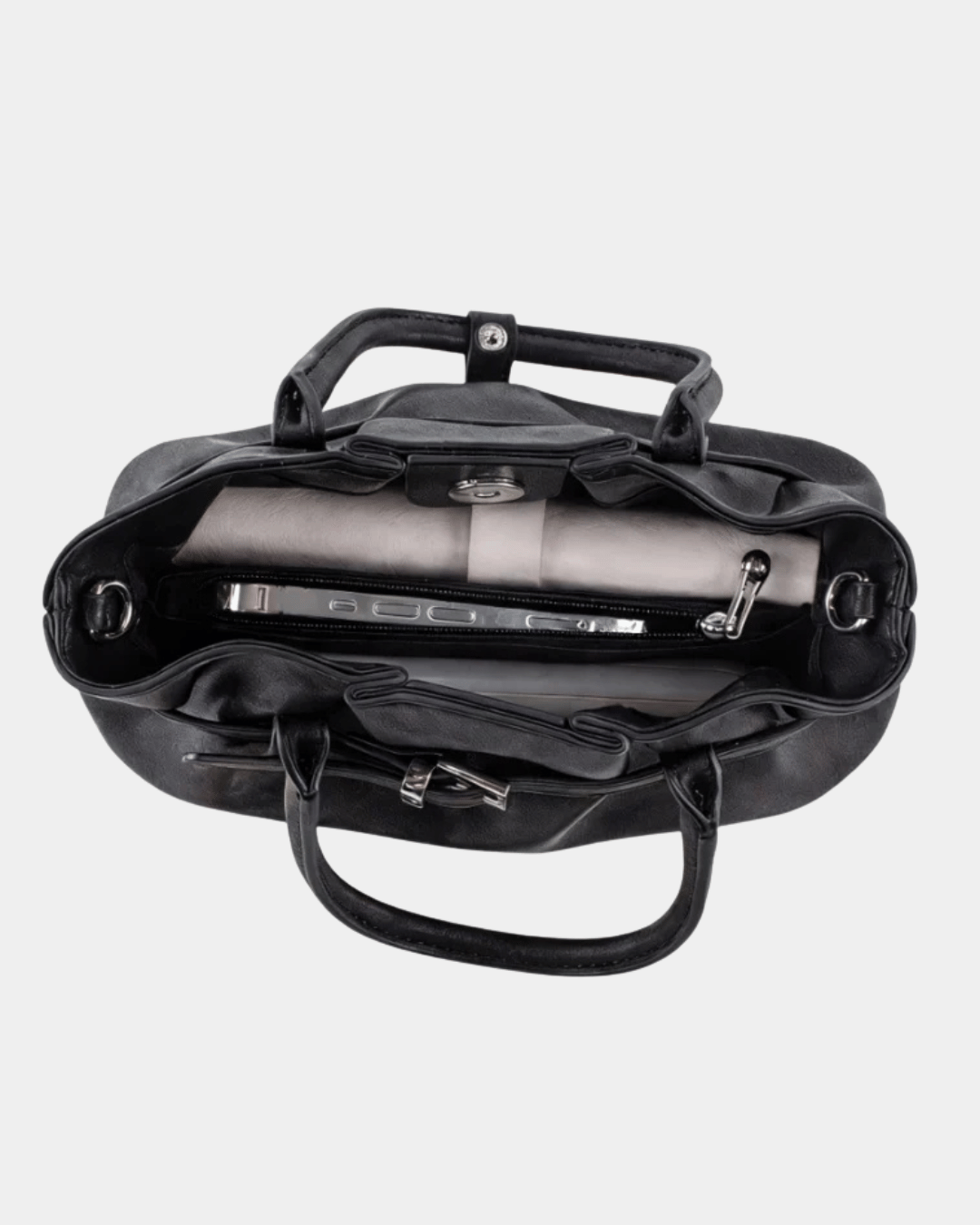 Bolsa Hobo Noir Essence Couro