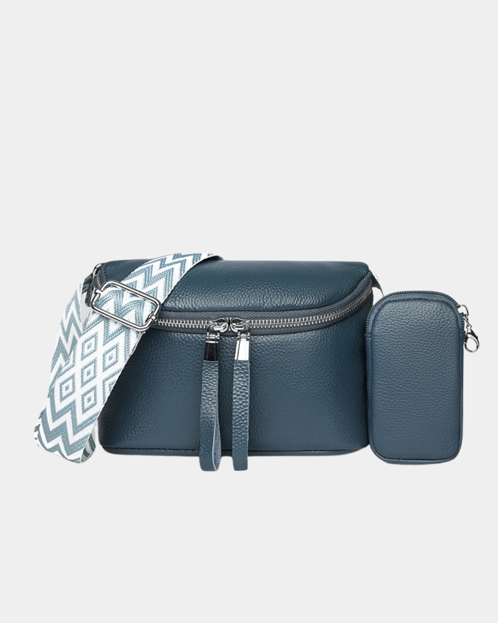 Bolsa crossbody em couro + mini carteira grátis