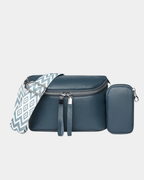 Bolsa crossbody em couro + mini carteira grátis