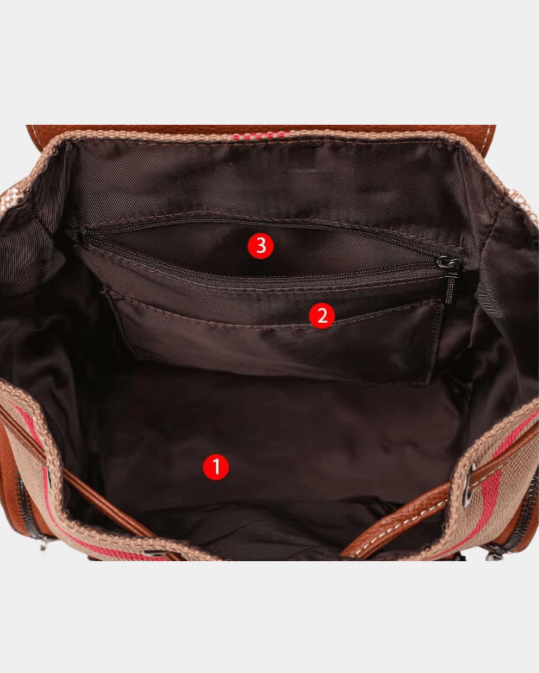 Mochila retrô de couro genuín