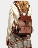 Mochila retrô de couro genuín
