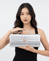 Bolsa Baguete Trançada Luxe Bordeaux