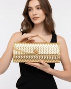 Bolsa Baguete Trançada Luxe Bordeaux