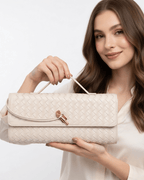 Bolsa Baguete Trançada Luxe Bordeaux