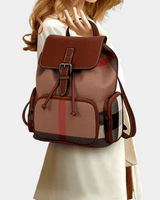 Mochila retrô de couro genuín