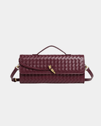 Bolsa Baguete Trançada Luxe Bordeaux