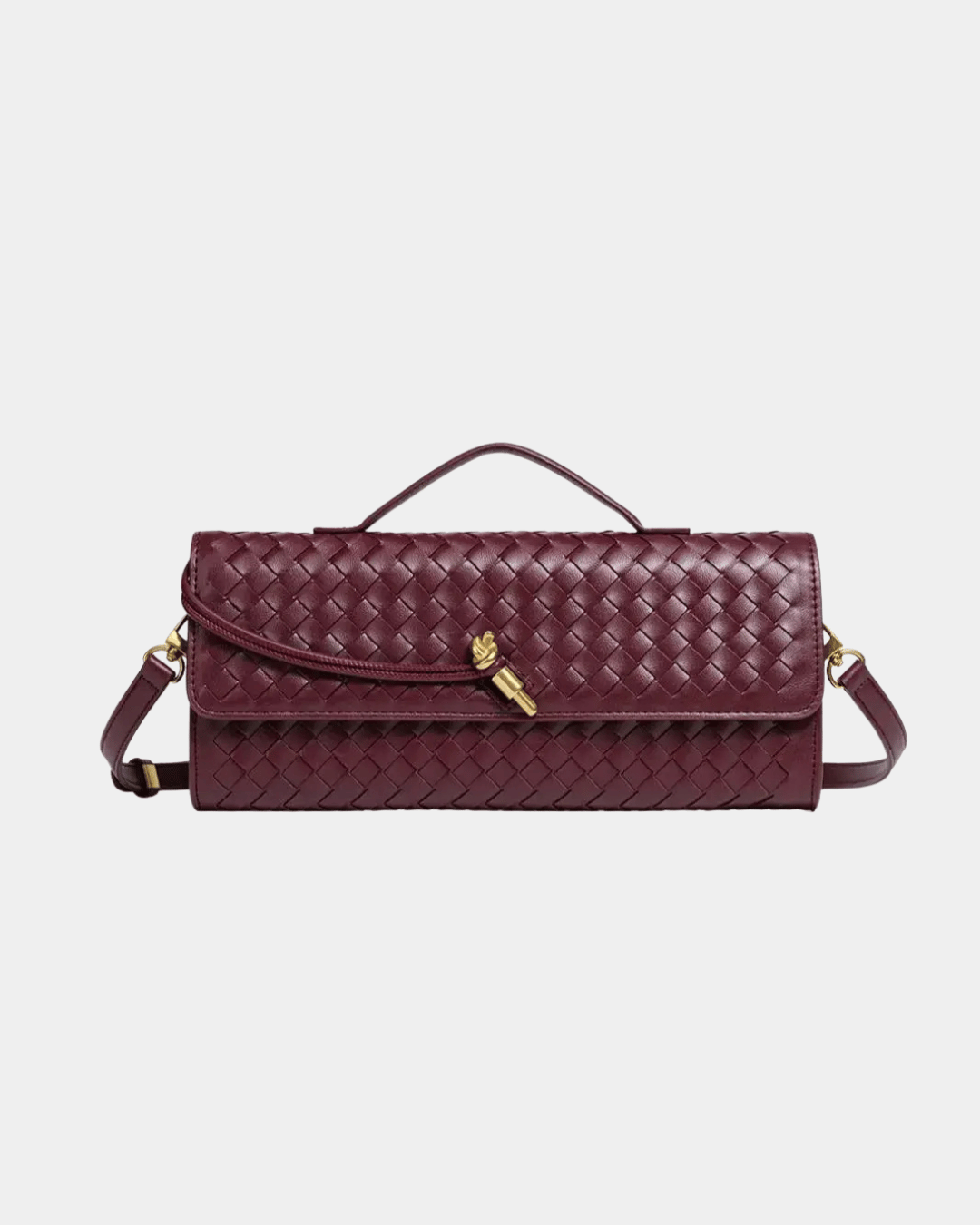 Bolsa Baguete Trançada Luxe Bordeaux