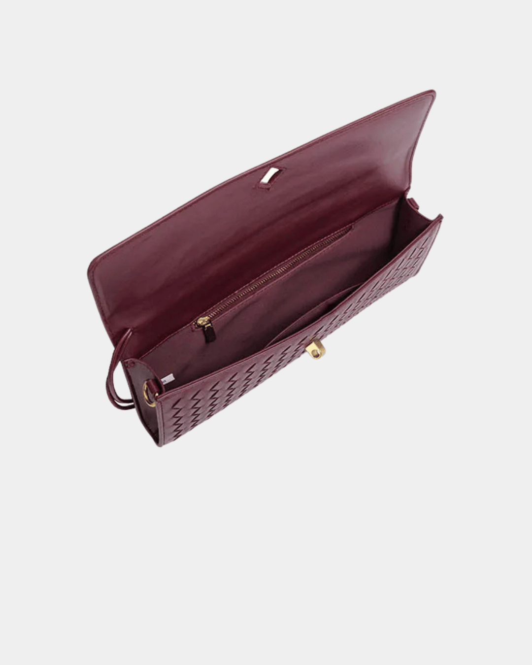 Bolsa Baguete Trançada Luxe Bordeaux