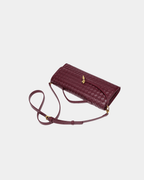 Bolsa Baguete Trançada Luxe Bordeaux