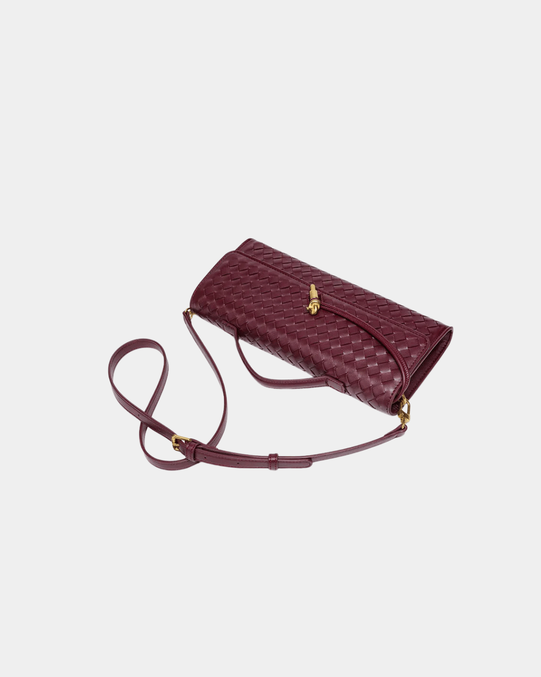Bolsa Baguete Trançada Luxe Bordeaux