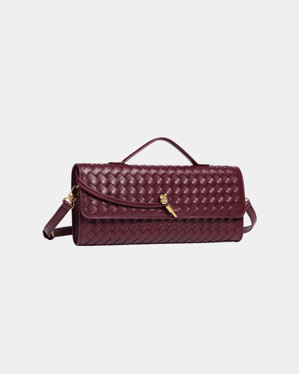 Bolsa Baguete Trançada Luxe Bordeaux