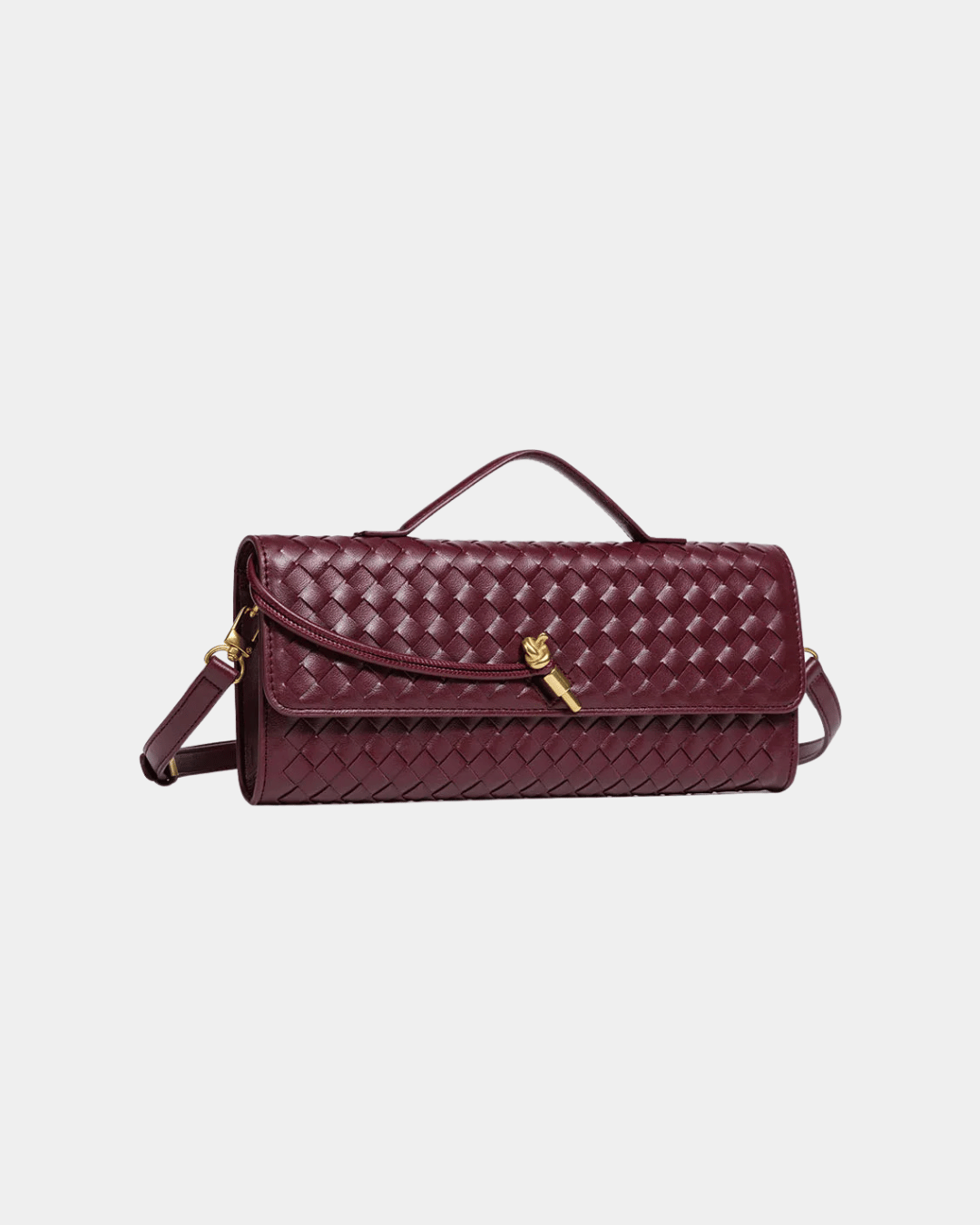 Bolsa Baguete Trançada Luxe Bordeaux