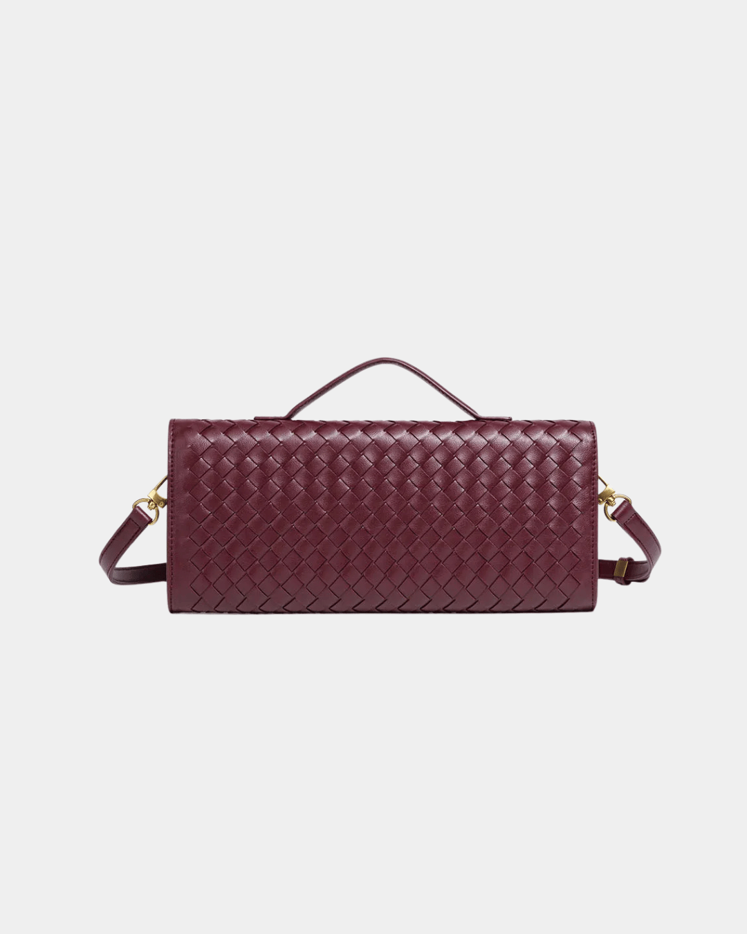 Bolsa Baguete Trançada Luxe Bordeaux