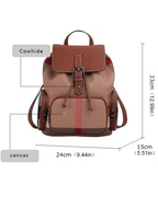 Mochila retrô de couro genuín