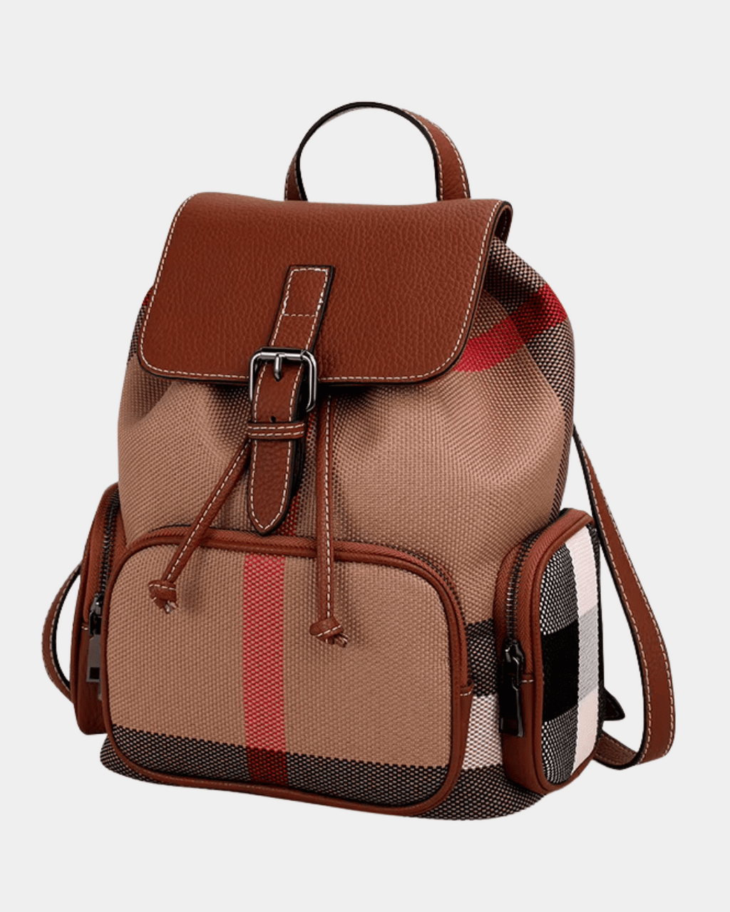 Mochila retrô de couro genuín
