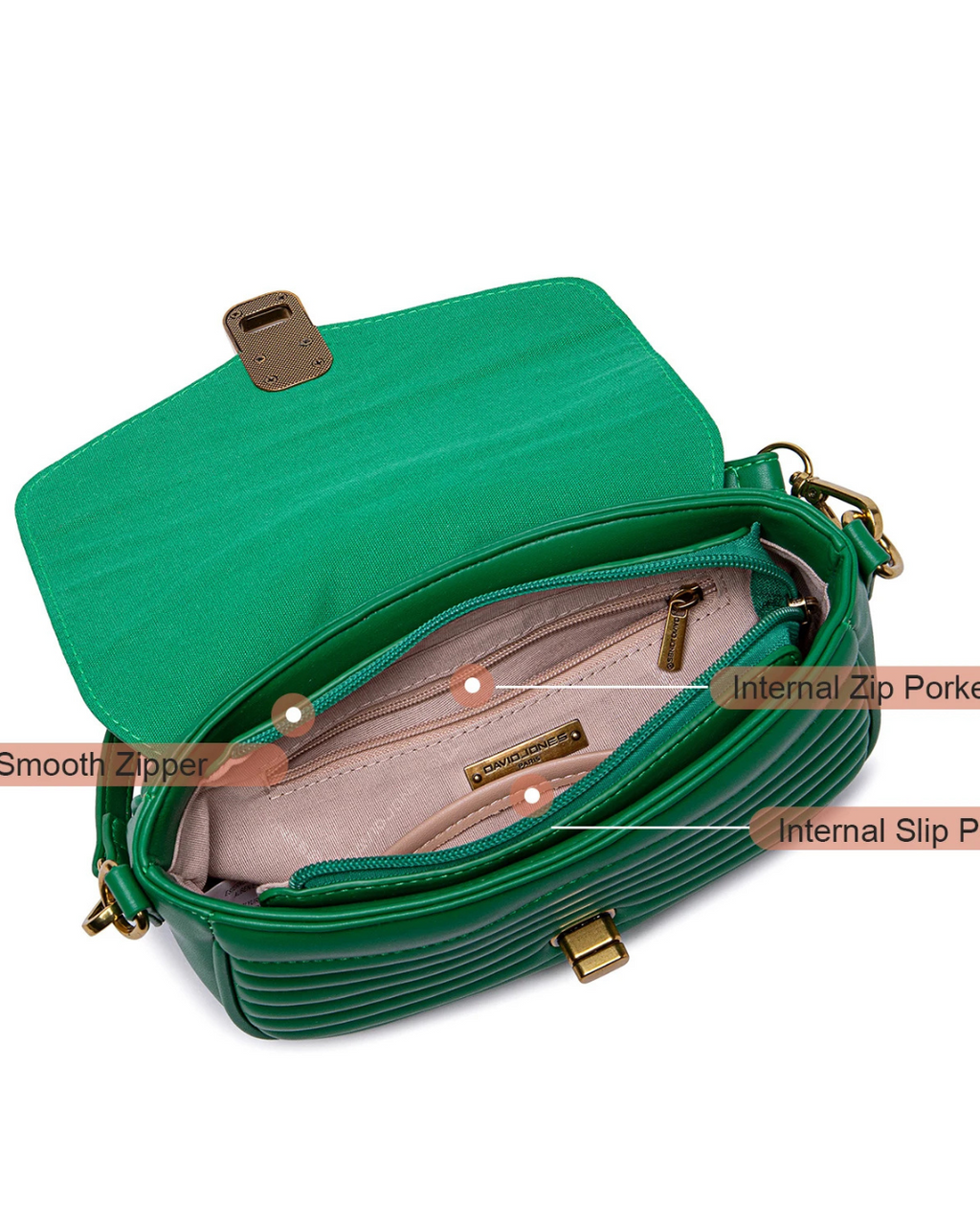 Bolsa David Jones Paris em couro original