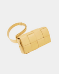 Bolsa Loren em couro acolchoado retangular