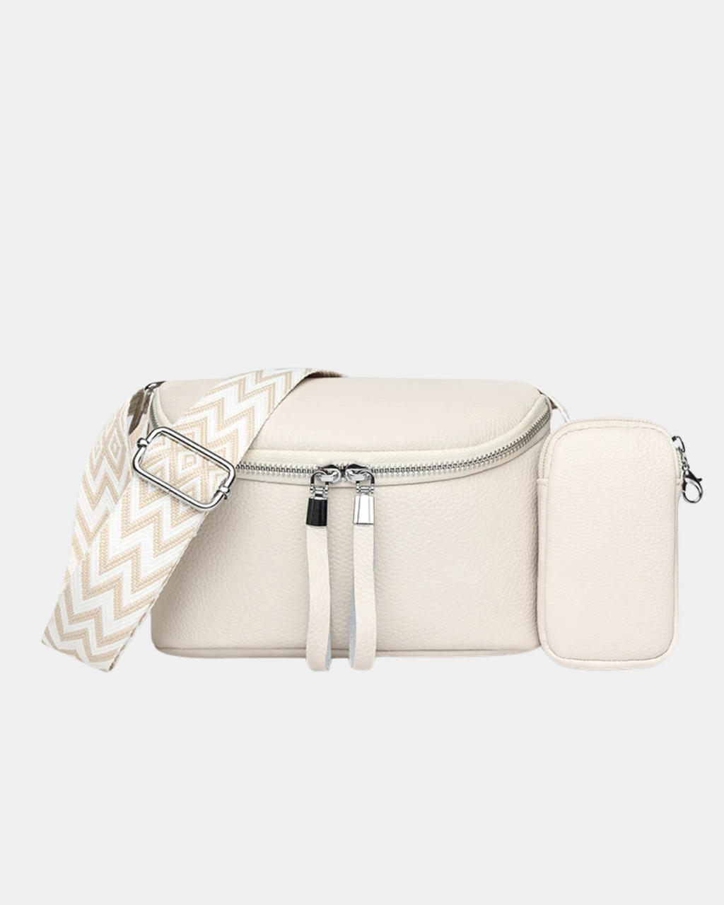 Bolsa crossbody em couro + mini carteira grátis