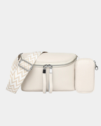 Bolsa crossbody em couro + mini carteira grátis